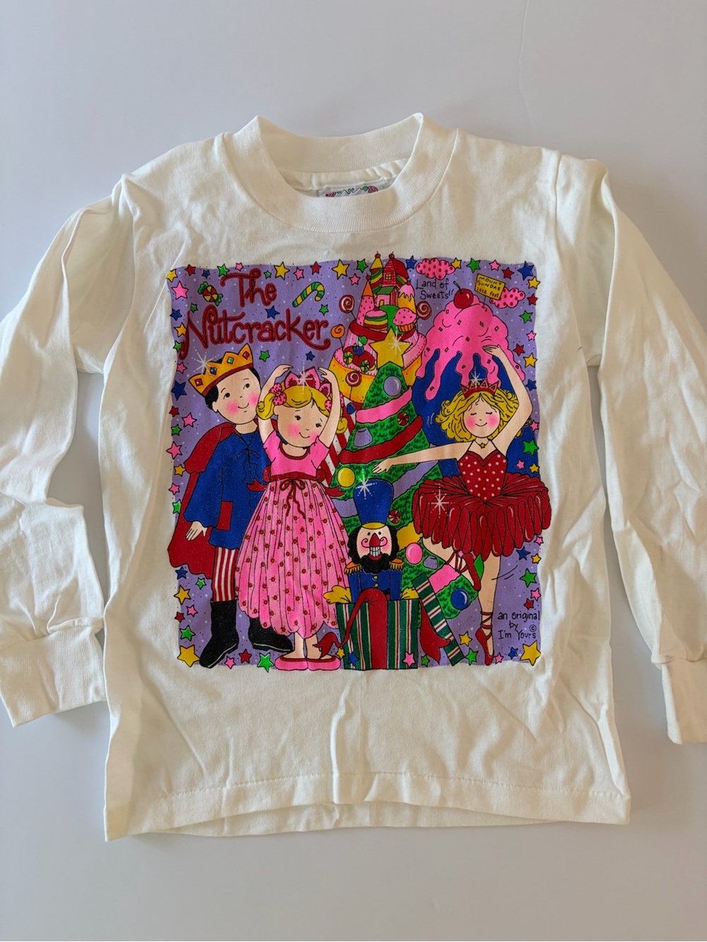 Cute Little Girls Long Sleeve Tee With Nutcracker Theme Size S (4/5Y) Festive